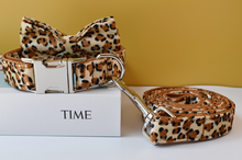 Load image into Gallery viewer, Luxury Pet Leash Engraved Name ID Tag + Collar + Bow - Free Engraving Personalise (all Sizes)

