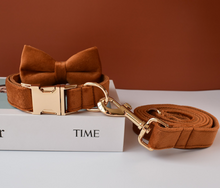Load image into Gallery viewer, Luxury Pet Leash Engraved Name ID Tag + Collar + Bow - Free Engraving Personalise (all Sizes)
