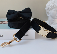 Load image into Gallery viewer, Luxury Pet Leash Engraved Name ID Tag + Collar + Bow - Free Engraving Personalise (all Sizes)
