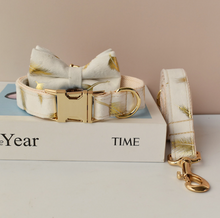 Load image into Gallery viewer, Luxury Pet Leash Engraved Name ID Tag + Collar + Bow - Free Engraving Personalise (all Sizes)
