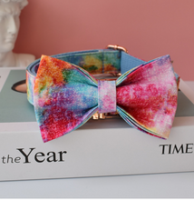 Load image into Gallery viewer, Luxury Pet Leash Engraved Name ID Tag + Collar + Bow - Free Engraving Personalise (all Sizes)
