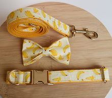 Load image into Gallery viewer, Luxury Pet Leash Engraved Name ID Tag + Collar + Bow - Free Engraving Personalise (all Sizes)
