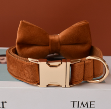 Load image into Gallery viewer, Luxury Pet Leash Engraved Name ID Tag + Collar + Bow - Free Engraving Personalise (all Sizes)

