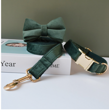 Load image into Gallery viewer, Luxury Pet Leash Engraved Name ID Tag + Collar + Bow - Free Engraving Personalise (all Sizes)
