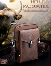 Load image into Gallery viewer, &quot;Legend Collection&quot; - Designer Cowhide/Horse Leather Phone Bag - Black or Coffee
