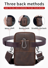 Load image into Gallery viewer, &quot;Legend Collection&quot; - Designer Cowhide/Horse Leather Phone Bag - Black or Coffee
