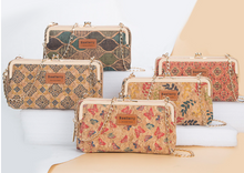Load image into Gallery viewer, &quot;Arna Lisa&quot; Collection - Designer Vintage Dutch Woodgrain Classic Wallet Purse Phone Bag + Chain
