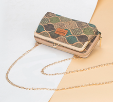 Load image into Gallery viewer, &quot;Arna Lisa&quot; Collection - Designer Vintage Dutch Woodgrain Classic Wallet Purse Phone Bag + Chain
