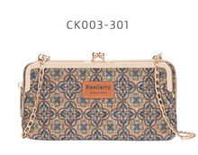 Load image into Gallery viewer, &quot;Arna Lisa&quot; Collection - Designer Vintage Dutch Woodgrain Classic Wallet Purse Phone Bag + Chain
