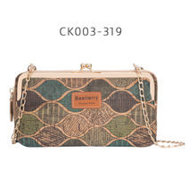 Load image into Gallery viewer, &quot;Arna Lisa&quot; Collection - Designer Vintage Dutch Woodgrain Classic Wallet Purse Phone Bag + Chain
