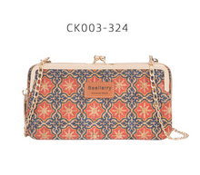 Load image into Gallery viewer, &quot;Arna Lisa&quot; Collection - Designer Vintage Dutch Woodgrain Classic Wallet Purse Phone Bag + Chain
