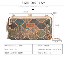 Load image into Gallery viewer, &quot;Arna Lisa&quot; Collection - Designer Vintage Dutch Woodgrain Classic Wallet Purse Phone Bag + Chain
