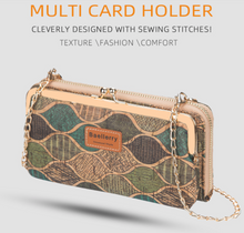 Load image into Gallery viewer, &quot;Arna Lisa&quot; Collection - Designer Vintage Dutch Woodgrain Classic Wallet Purse Phone Bag + Chain
