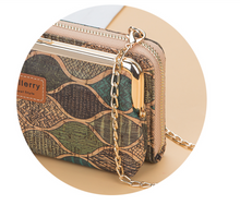 Load image into Gallery viewer, &quot;Arna Lisa&quot; Collection - Designer Vintage Dutch Woodgrain Classic Wallet Purse Phone Bag + Chain
