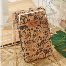 Load image into Gallery viewer, &quot;Arna Lisa&quot; Collection - Designer Vintage Dutch Woodgrain Shoulder Purse Phone Bag + Chain
