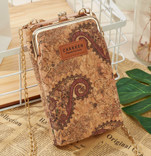 Load image into Gallery viewer, &quot;Arna Lisa&quot; Collection - Designer Vintage Dutch Woodgrain Shoulder Purse Phone Bag + Chain
