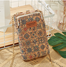 Load image into Gallery viewer, &quot;Arna Lisa&quot; Collection - Designer Vintage Dutch Woodgrain Shoulder Purse Phone Bag + Chain
