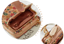Load image into Gallery viewer, &quot;Arna Lisa&quot; Collection - Designer Vintage Dutch Woodgrain Shoulder Purse Phone Bag + Chain
