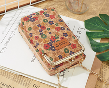 Load image into Gallery viewer, &quot;Arna Lisa&quot; Collection - Designer Vintage Dutch Woodgrain Shoulder Purse Phone Bag + Chain
