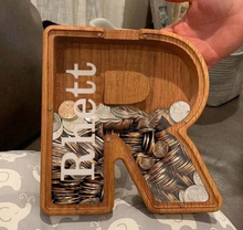 Load image into Gallery viewer, Child&#39;s Room - Piggy Bank Letters Alphabet - Wooden (1 Letter with Customised Name)

