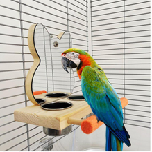 Load image into Gallery viewer, Birds - Parrots Mirror with Feeder Cups
