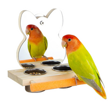 Load image into Gallery viewer, Birds - Parrots Mirror with Feeder Cups
