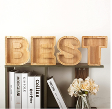 Load image into Gallery viewer, Child&#39;s Room - Piggy Bank Letters Alphabet - Wooden Name Art (4 Letters to Customise Name) Wall Feature or Book Shelf
