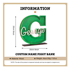 Load image into Gallery viewer, Child&#39;s Room - Piggy Bank Letters Alphabet/Name - Wooden Name Art - Customise Name) Wall Feature or Book Shelf
