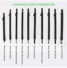 Load image into Gallery viewer, Designer 10 Piece Wood Chisels Knife Set - Leather Roll Storage Bag
