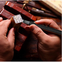 Load image into Gallery viewer, Designer 10 Piece Wood Chisels Knife Set - Leather Roll Storage Bag
