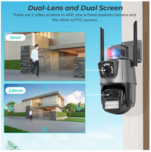 Load image into Gallery viewer, 8MP 4K Wifi Camera Dual Lens Security Protection Waterproof Security CCTV Video Surveillance Camera Light Alarm IP Camera
