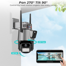 Load image into Gallery viewer, 8MP 4K Wifi Camera Dual Lens Security Protection Waterproof Security CCTV Video Surveillance Camera Light Alarm IP Camera
