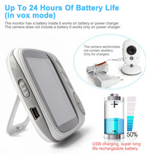 Load image into Gallery viewer, Video Baby Monitor 2.4G Mother Kids Two-way Audio Night Vision Video Surveillance Cameras With Temperature display Screen
