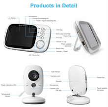 Load image into Gallery viewer, Video Baby Monitor 2.4G Mother Kids Two-way Audio Night Vision Video Surveillance Cameras With Temperature display Screen
