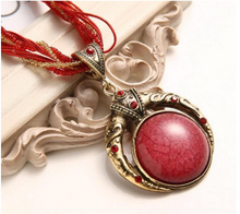 Load image into Gallery viewer, Vintage Ethnic Retro Bohemia Style Multilayer Beads Chain Stone Pendant Necklace
