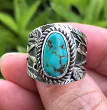 Load image into Gallery viewer, Vintage Ring Selection - Geometric Natural Zircon Turquoise Stone
