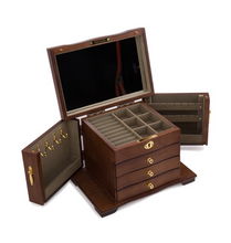 Load image into Gallery viewer, Designer Wooden Jewellery Organiser - Red Wood or Stained Wood
