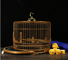 Load image into Gallery viewer, Luxury Bamboo Sandalwood Bird Cage + Cover (Small Birds)
