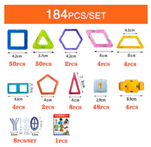 Load image into Gallery viewer, 184 Piece Mini Magnetic Designer Construction Block Set
