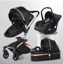 Load image into Gallery viewer, Luxury Baby Stroller Pram Car Seat 3 in 1 (4 Colours) Foldable - Leather
