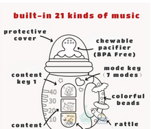 Load image into Gallery viewer, Musical Feeding Bottle Pacifier Teether Rattles Educational Music Toy
