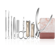 Load image into Gallery viewer, &quot;Arna&#39;s&quot; Royal Collection - German Manicure Pedicure Set - Stainless Steel Professional Travel  Kit

