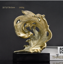 Load image into Gallery viewer, Luxury Feather Statue Designer Gold or Green
