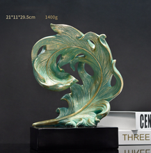 Load image into Gallery viewer, Luxury Feather Statue Designer Gold or Green
