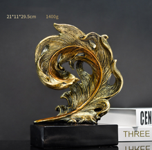 Load image into Gallery viewer, Luxury Feather Statue Designer Gold or Green
