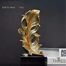 Load image into Gallery viewer, Luxury Feather Statue Designer Gold or Green
