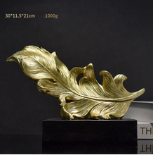 Load image into Gallery viewer, Luxury Feather Statue Designer Gold or Green

