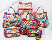 Load image into Gallery viewer, &quot;Arna Lisa&quot; Collection - Original Classic Print Handbag + Clutch/Wallet/Purse - Many Styles
