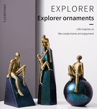 Load image into Gallery viewer, Nordic Abstract Sculpture Golden Book Shelf Accessories - Office Home &amp; Living
