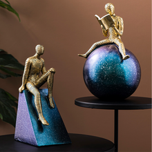 Load image into Gallery viewer, Nordic Abstract Sculpture Golden Book Shelf Accessories - Office Home &amp; Living
